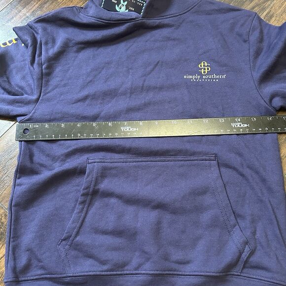 NWT Simply Southern Youth Small Be the Light Hooded Sweatshirt Navy Fireflies - Picture 6 of 7